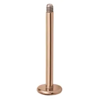 Roségoldenes Titan Micro Labret Piercing Roségoldenes Titan-Labret mit Außengewinde auf weißem Hintergrund