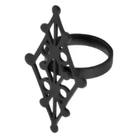 Schwarzer Witchcraft Rune Ring 18mm Schwarzer Witchcraft Rune Ring aus Chirurgenstahl in Größe 18mm auf weißem Hintergrund