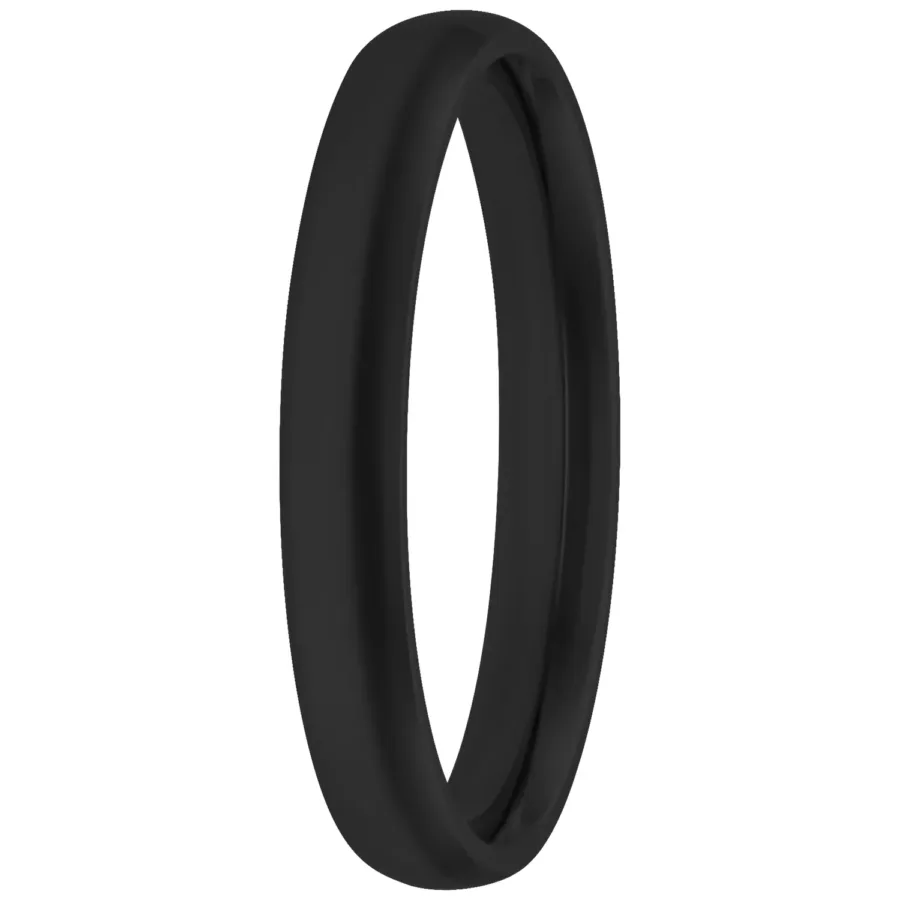Schwarzer Ring aus Chirurgenstahl, Größe 17,0 mm, auf weißem Hintergrund