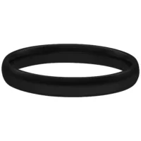 Schwarzer Basic Ring 17,0 mm aus Chirurgenstahl Schwarzer Fingerring aus Chirurgenstahl 316L, Größe 17,0 mm auf weißem Hintergrund