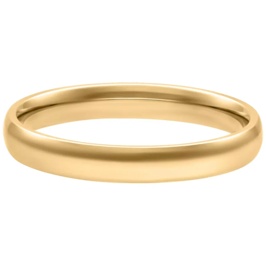 Schlichter goldener Ring aus Chirurgenstahl, 17,0 mm Größe, auf weißem Hintergrund