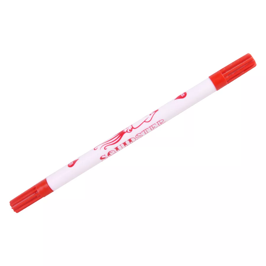Roter Tattoo Squidster Stift von Wildcat Roter Squidster Stift auf weißem Hintergrund, unsteril