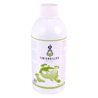 Weiße Flasche TADOO Tintenkillah mit grünem Etikett auf weißem Hintergrund
