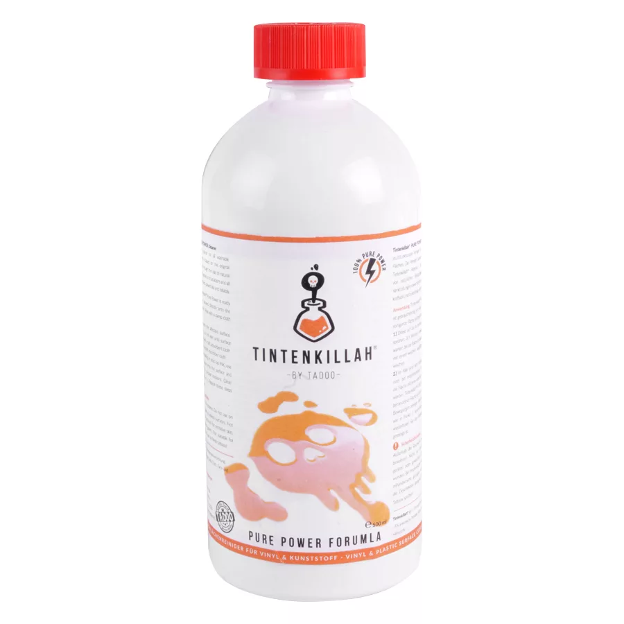 TADOO Tintenkillah für Tattoo Zubehör 500ml Weiße Flasche mit rotem Deckel, TADOO Label, 500ml Inhalt