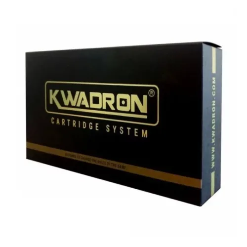 Schwarze Kwadron Verpackung mit goldener Schrift auf weißem Hintergrund