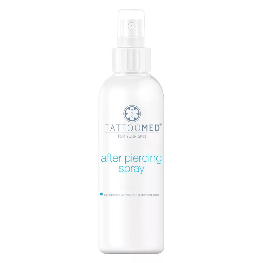 Weißes TattooMed® After Piercing Spray 75ml auf weißem Hintergrund
