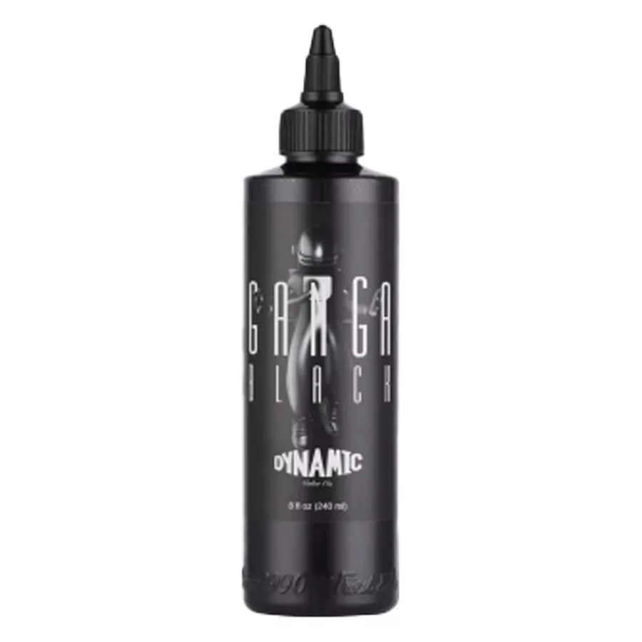Viking Ink Ganga Black Tattoofarbe 240ml Schwarze Tattoofarbe Viking Ink Ganga Black 240ml Flasche auf weißem Hintergrund