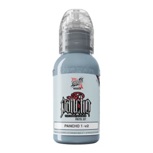 Graue Tattoofarbe in 30ml Flasche vor weißem Hintergrund