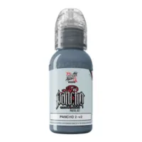 Tattoo-Tinte in Pastel Grau, 30 ml Flasche auf weißem Hintergrund