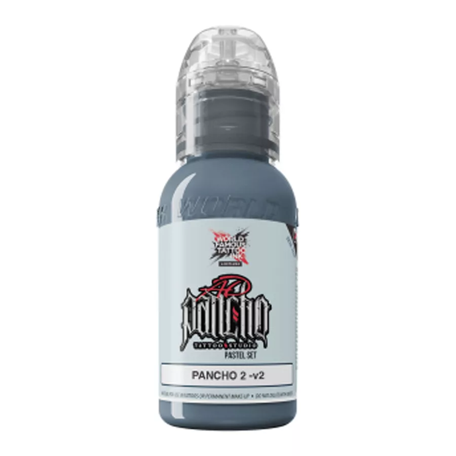 World Famous Ink Pastel Grau 30 ml Flasche Tattoo-Tinte in Pastel Grau, 30 ml Flasche auf weißem Hintergrund