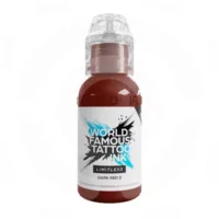 Flasche World Famous Ink Limitless Dark Red 2, 30ml, vor weißem Hintergrund