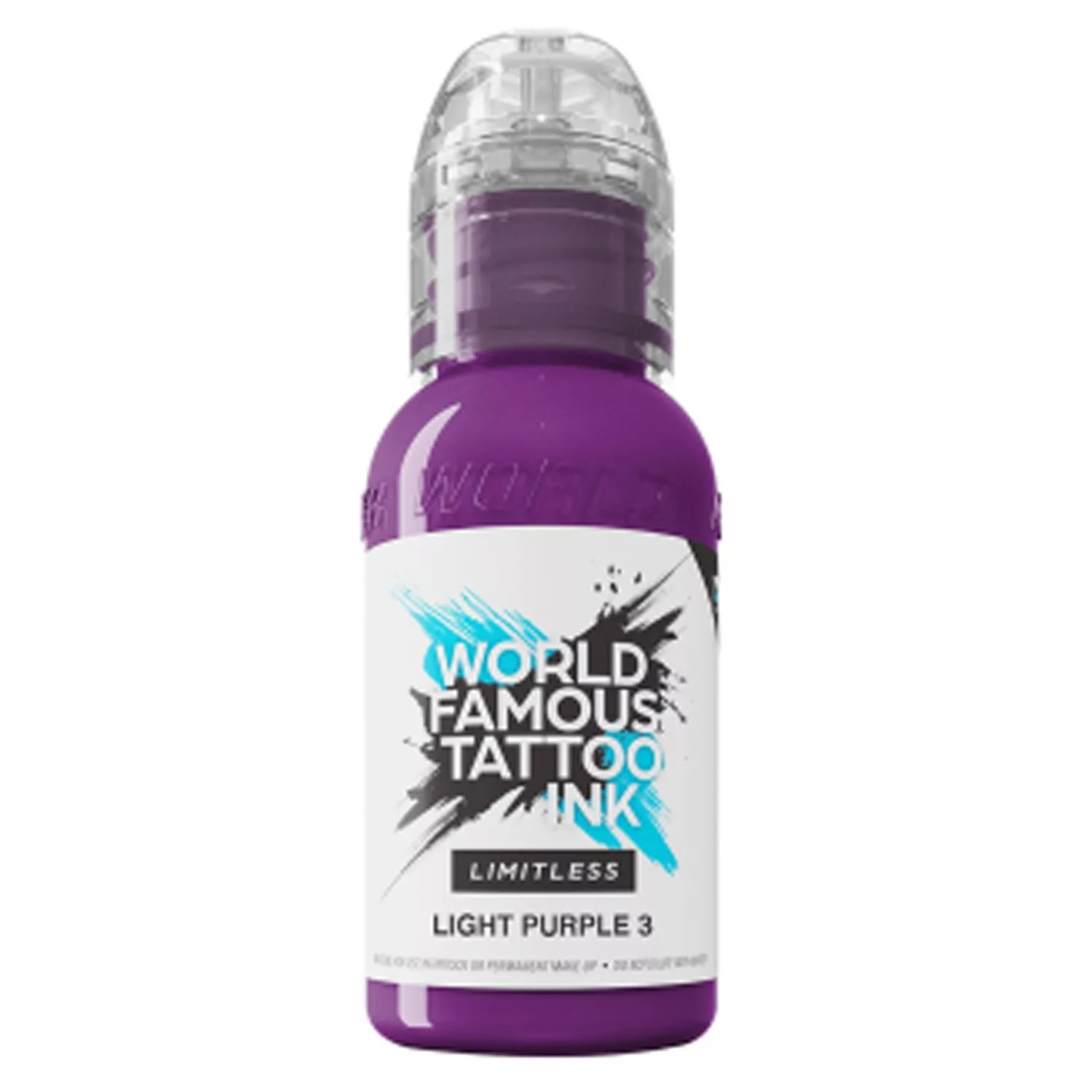 World Famous Ink Limitless Lila 30ml Flasche World Famous Ink Limitless in Lila auf weißem Hintergrund