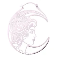 Elegante Skull Couple Hoops in Schwarz Schwarzer Edelstahl-Ohrring mit Schädelmotiv auf weißem Hintergrund