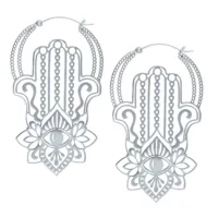 Silberne Khamsa Ohrringe aus Chirurgenstahl mit filigranem Design