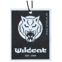Wildcat Autoduft in Schwarz-Weiß Rechteckiger Wildcat Autoduft mit schwarzem Wildkatzen-Logo auf weißem Hintergrund