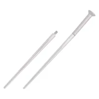 Titan Einführungsstift für Piercings, Silber Silberner Titan Einführungsstift für Piercings auf weißem Hintergrund