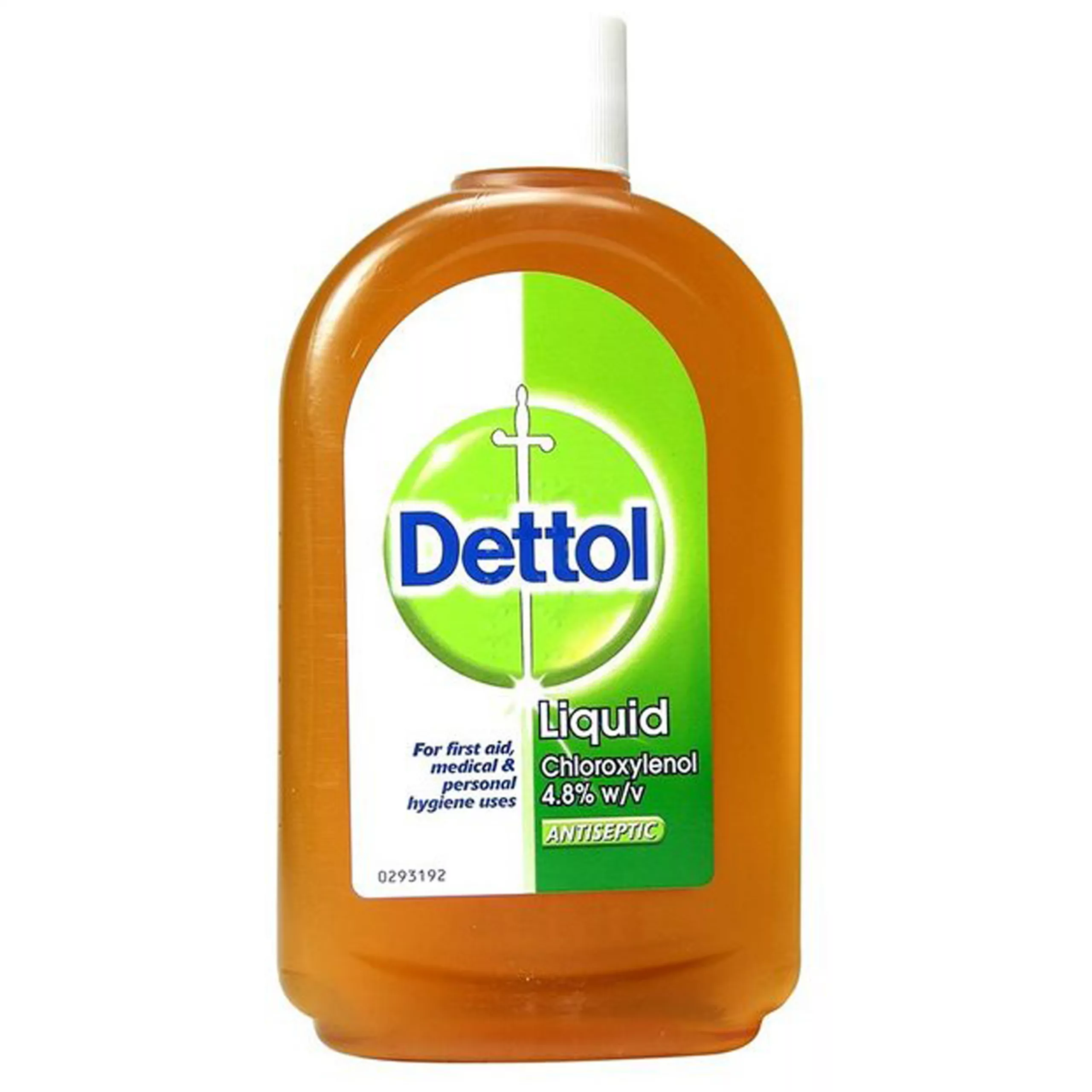 Dettol Antiseptische Flüssigkeit 500ml Braune Flasche Dettol Antiseptische Flüssigkeit auf weißem Hintergrund