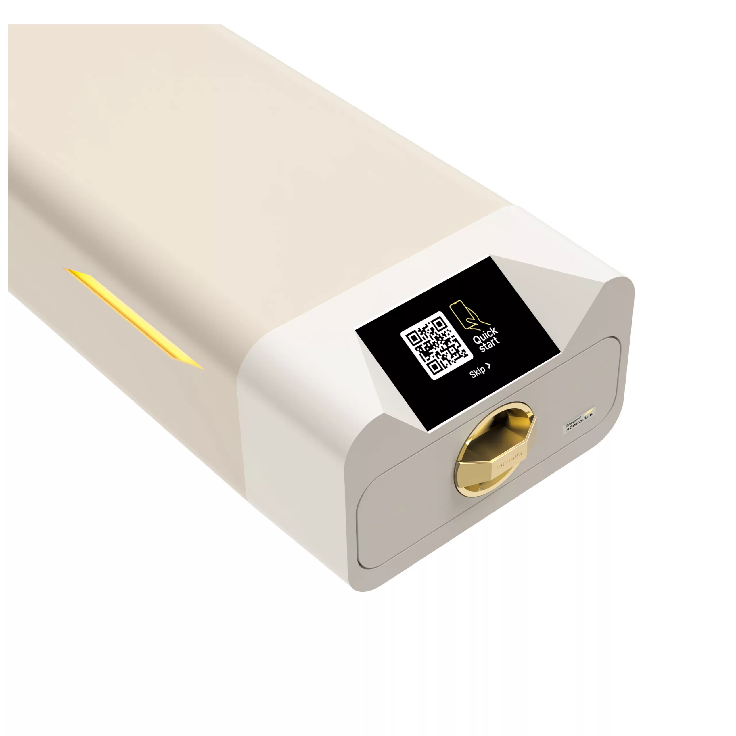 Enbio - Autoklav S Beauty Edition in Weiß Weißer Enbio Autoklav S mit goldenen Akzenten auf weißem Hintergrund