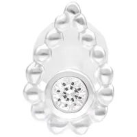 Bead Drop Push Fit Labret 5mm Silber Silbernes Bead Drop Push Fit Labret mit 5 mm Länge auf weißem Hintergrund