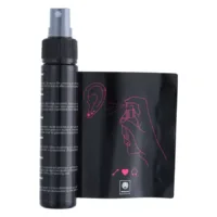 Wildcat Piercingspray Set 60ml mit Anleitung Piercingspray Flasche und Anleitung mit Zeichnung auf weißem Hintergrund