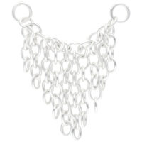 Silberne Tassle Piercingkette mit 20mm Länge auf weißem Hintergrund