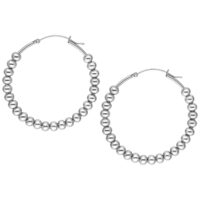 Silberne Bubble Hoops Ohrringe aus Chirurgenstahl Zwei silberne Bubble Hoops Ohrringe aus Chirurgenstahl auf weißem Hintergrund