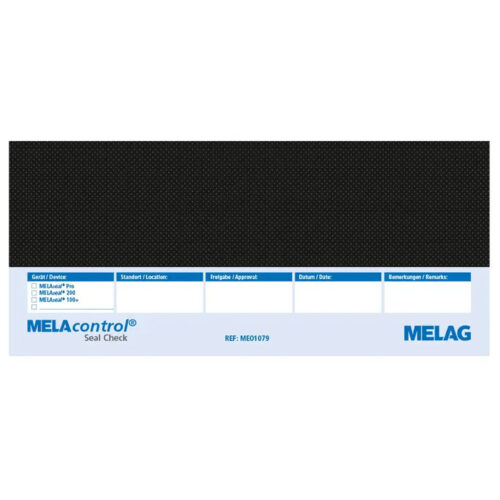 MELAcontrol Seal Check VE100 mit schwarzem und blauem Design auf weißem Hintergrund