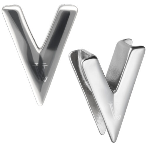 Silberne Verena Venus V Earsaddles auf weißem Hintergrund