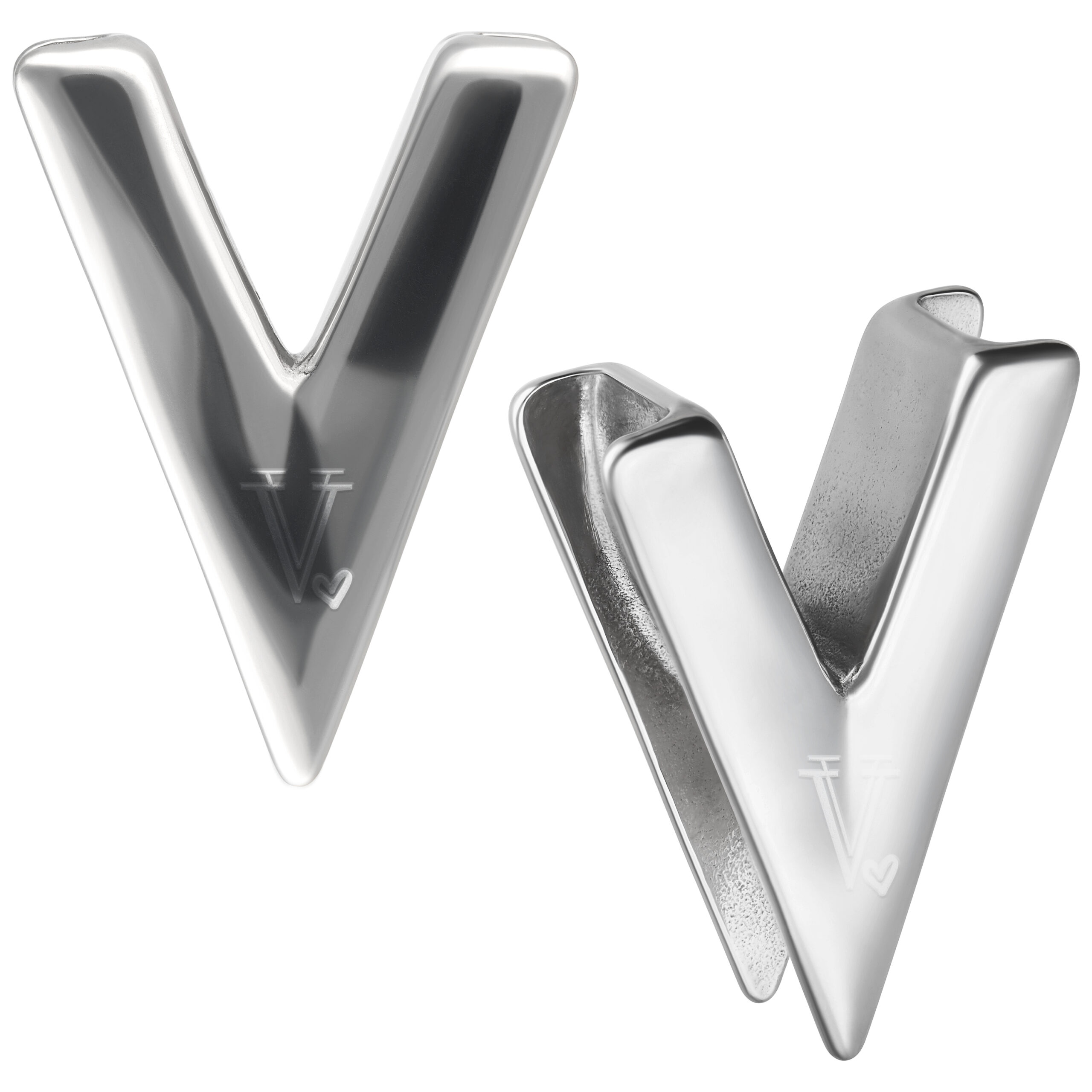 Silberne Verena Venus V Earsaddles auf weißem Hintergrund