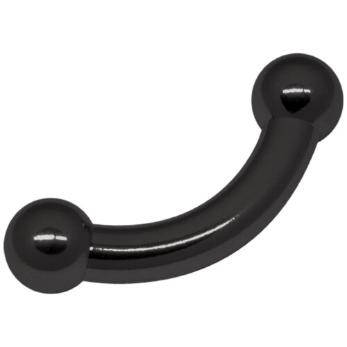 Schwarzes Prince Bananabell Piercing mit 4mm Stärke und 12mm Länge auf weißem Hintergrund