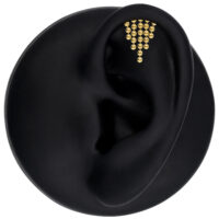 Wildcat® Helix Aufsatz aus 18K Gold Goldener Helix Aufsatz für das Ohr mit klaren Kristallen auf schwarzem Hintergrund