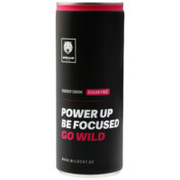 Wildcat Energy Drink Zuckerfrei 350ml Dose Schwarze Dose Wildcat Energy Drink Zuckerfrei mit rotem Deckel auf weißem Hintergrund