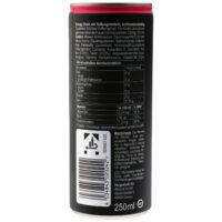 Wildcat Energy Drink Zuckerfrei 350 ml Dose Rückseite einer schwarzen Wildcat Energy Drink Dose mit Nährwertangaben