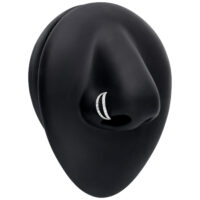 Doppelreihiger Kristall Clicker in Silber Doppelreihiger Kristall Clicker in Silber an schwarzem Modelkopf