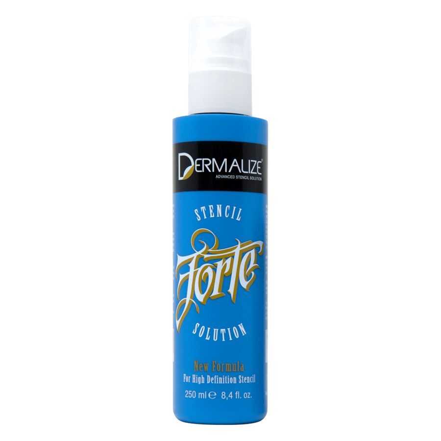 Stencil Solution Forte 250 ml Flasche Blaue 250 ml Flasche Stencil Solution Forte mit weißem Verschluss