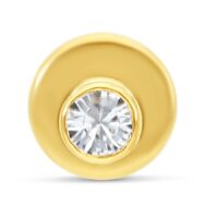 18K Gold Labret mit Kristallklaren Stein Goldenes Labret aus 750er Gold mit kristallklarem Stein auf weißem Hintergrund