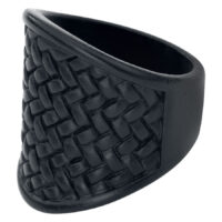 Anti-Black Messingring Größe 21 mm Schwarzer Messingring mit geflochtenem Muster, Größe 21 mm