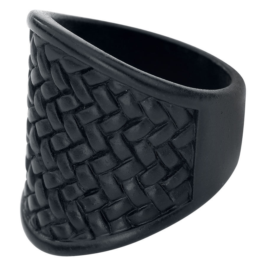 Anti-Black Messingring Größe 21 mm Schwarzer Messingring mit geflochtenem Muster, Größe 21 mm