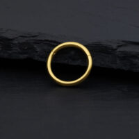 14K Gold Hinged Ring 1,2 mm - 8,0 mm Goldener 14K Hinged Ring, 1,2 mm Stärke, 8,0 mm Innendurchmesser, auf dunklem Hintergrund