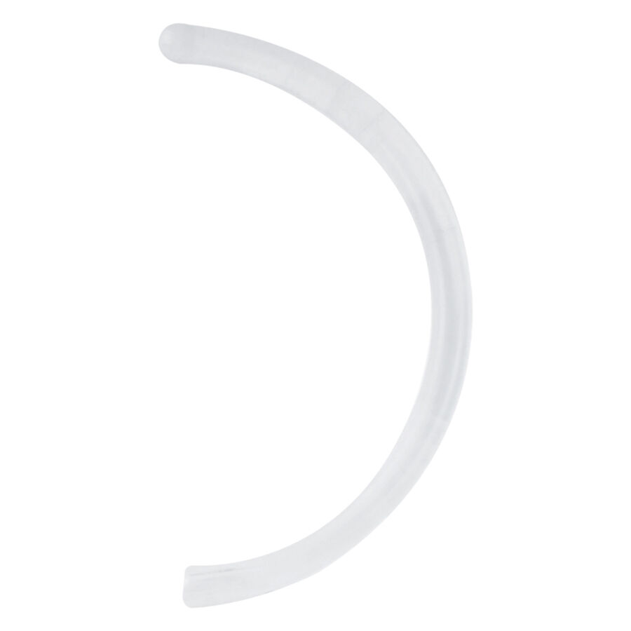 Transparenter Push-Fit Stab 30mm Transparenter gebogener Push-Fit Stab aus Bioplast auf weißem Hintergrund