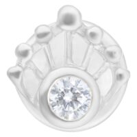 Silberner Mermaid Push-Fit Labret mit Kristall Silberner Push-Fit Labret mit klarem Kristall, Studiohintergrund