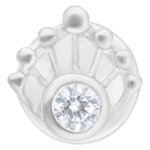 Silberner Push-Fit Labret mit klarem Kristall, Studiohintergrund