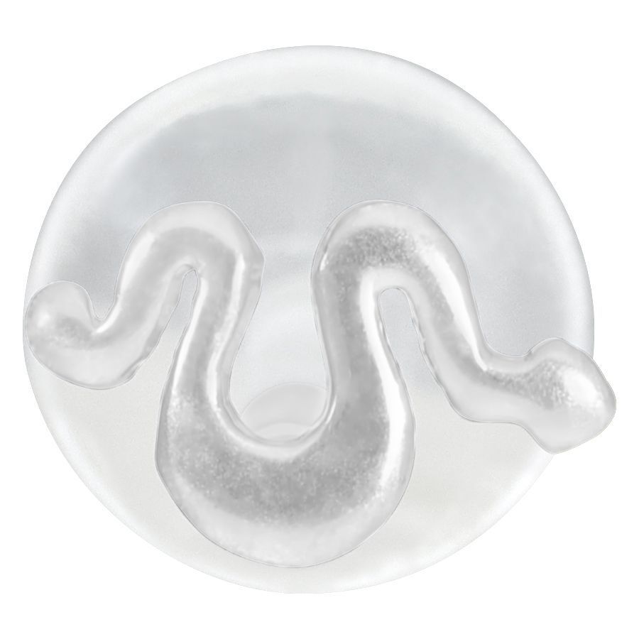 Silbernes Snake Push-Fit Labret Piercing Silbernes Snake Push-Fit Labret Piercing auf weißem Hintergrund