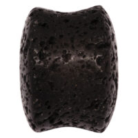 Schwarzer Lava Plug aus Stein, grobkörnige Textur, organisch
