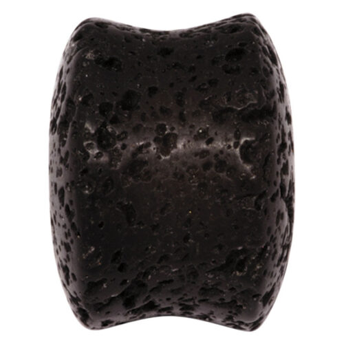 Schwarzer Lava Plug aus Stein, grobkörnige Textur, organisch