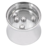 Silberner Captive Jewels Plug aus Chirurgenstahl mit klaren Kristallen auf weißem Hintergrund