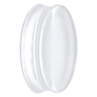 Klarer Acryl Plug, rund, 4-26 mm, auf weißem Hintergrund