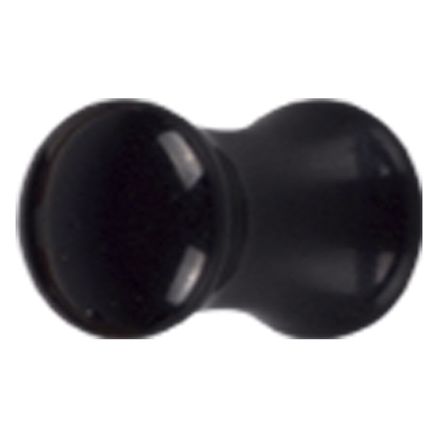 Schwarzer Acryl Plug für Ohrpiercing Schwarzer Acryl Plug in zylindrischer Form auf weißem Hintergrund
