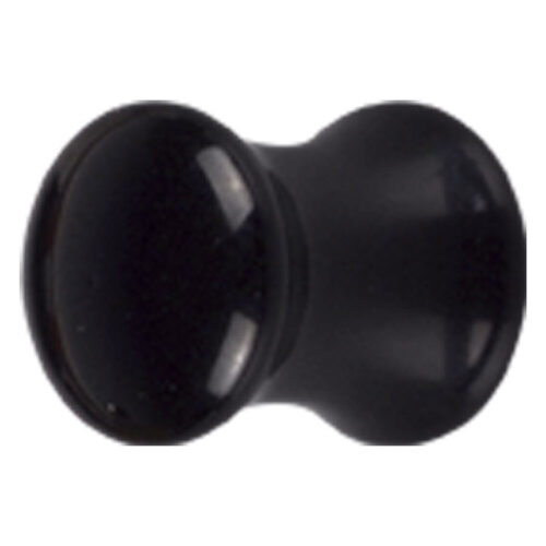 Schwarzer Acryl Plug, flared Design, auf weißem Hintergrund