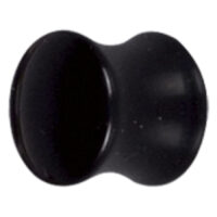 Schwarzer Acryl Plug von Wildcat Schwarzer Acryl Plug mit glattem, flared Design auf weißem Hintergrund